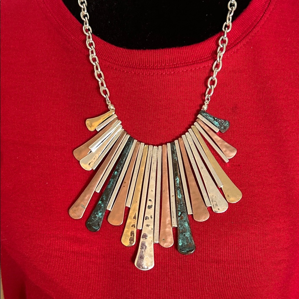 Statement Mixed-Metal and Turquoise Fringe Necklace set - Women Jewelry